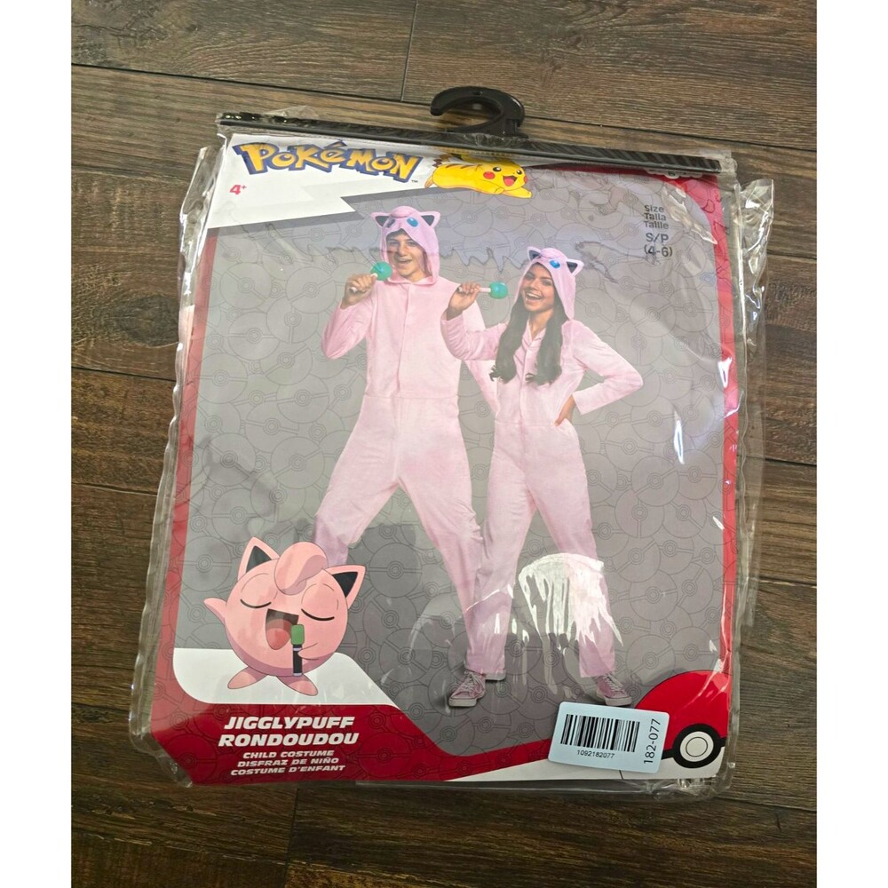 Pokemon Jigglypuff Pink Hooded One-Piece Child Costume, Polyester, S/P (4-6)